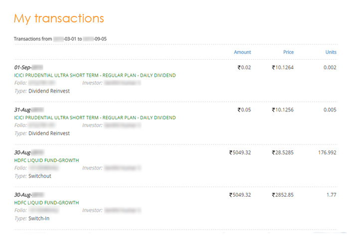 my transactions